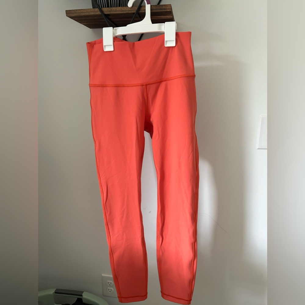 Lululemon Wunder Under HR Coral/Orange Leggings 28”